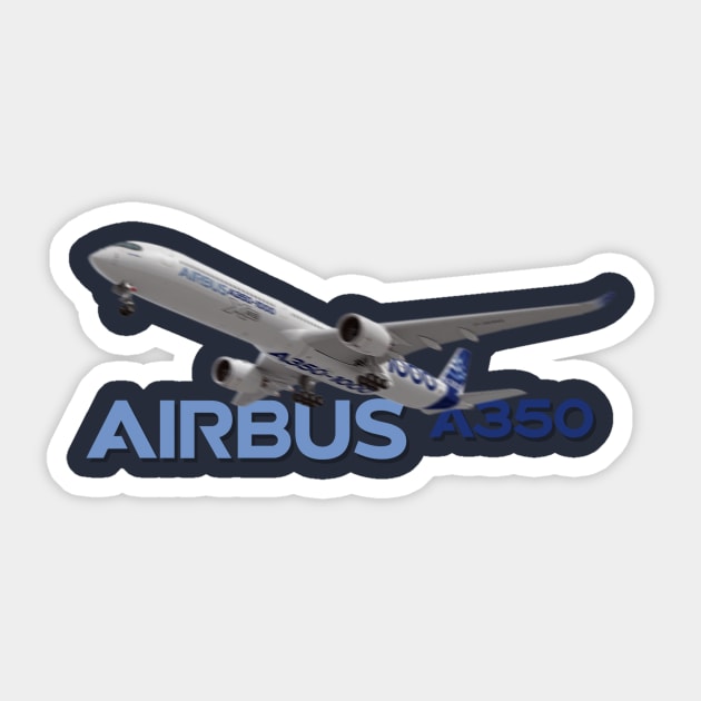 A350-1000 in flight Sticker by Caravele